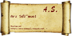 Arz Sámuel névjegykártya